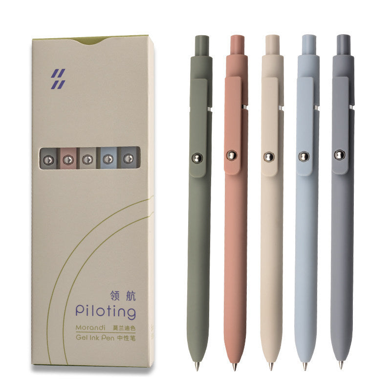 Retractable Fine Point Gel Pens, 6 Pack, Morandi Barrels, Fast Dry Ink, Cute Aesthetic Pens for Journaling