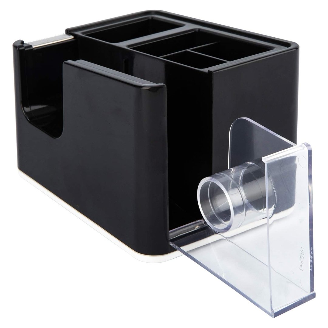 Deli 4 Compartment Multifunctional Mini Desk Organizer with Tape Dispenser