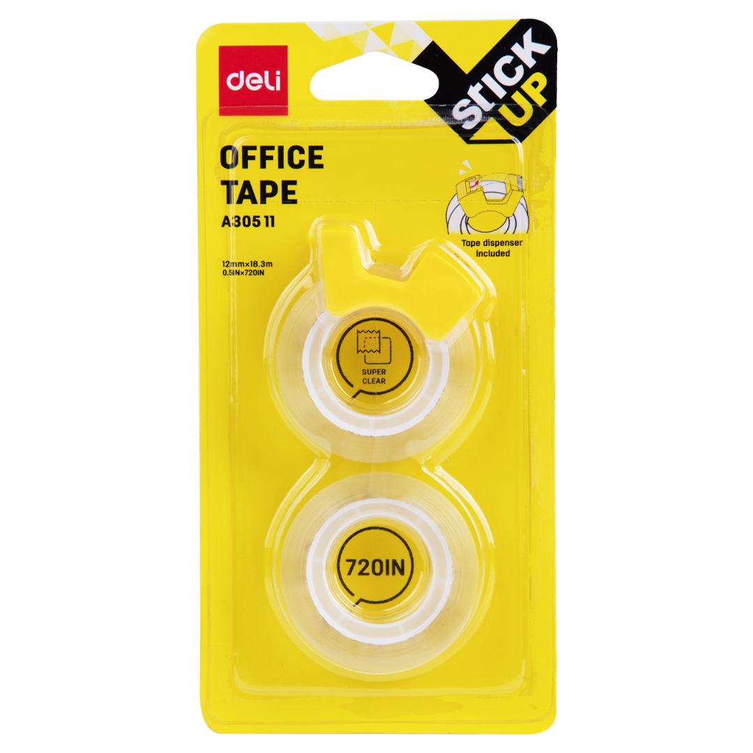 Deli Clear Office Tape With Dispenser