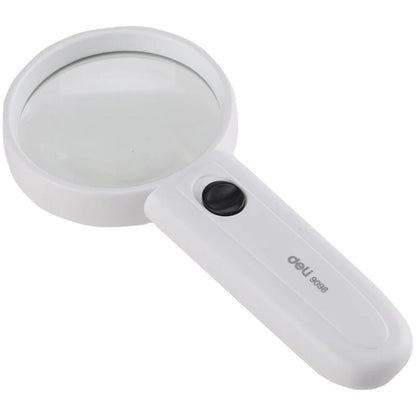 Deli Magnifying Glass With LED Light, 60 Mm - White