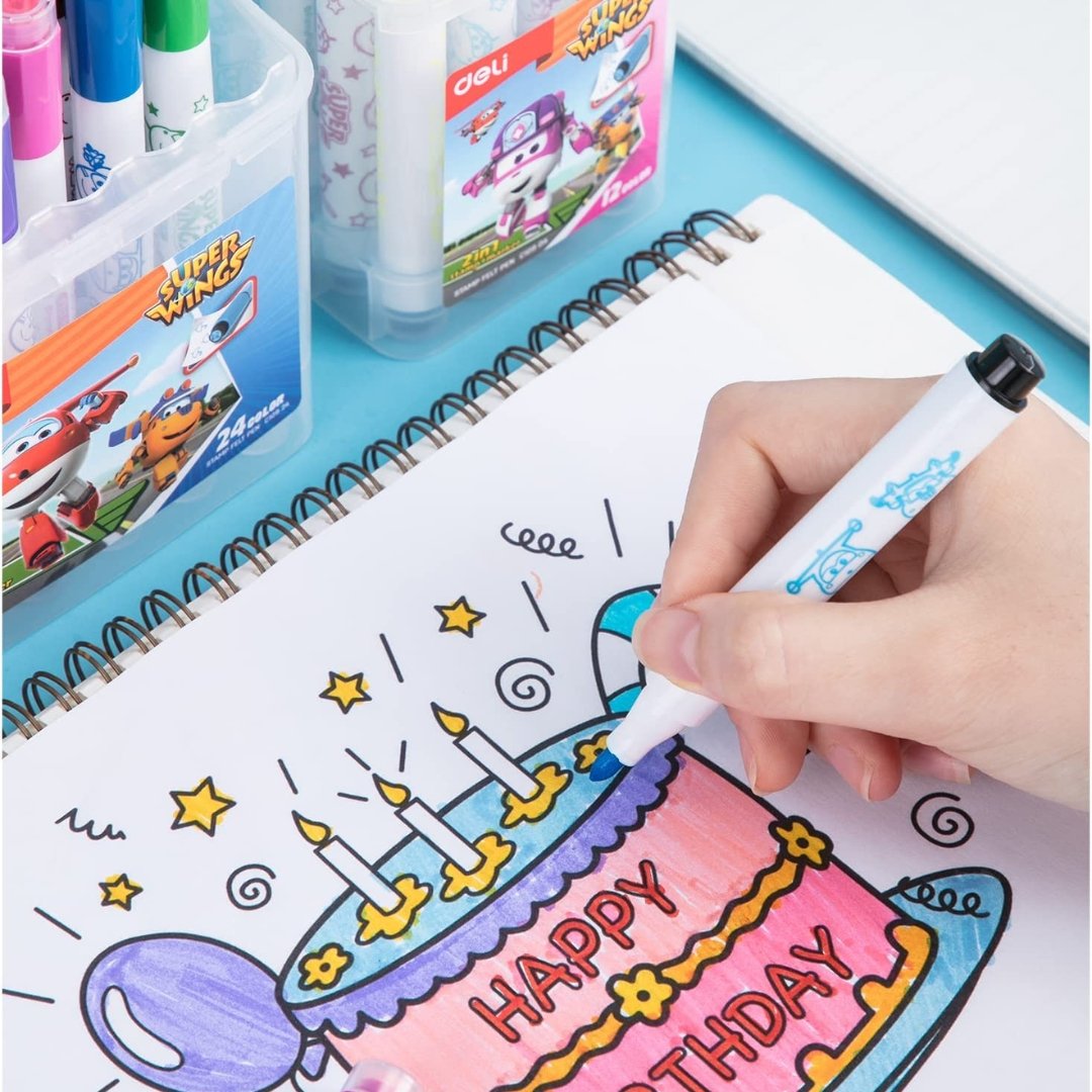 Deli Super Wings Stamp+Marker Pack Of 12