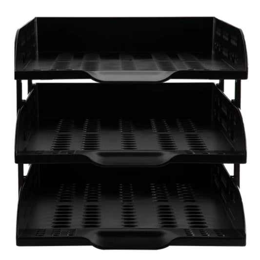 Deli W9215 3-layer File Tray Black