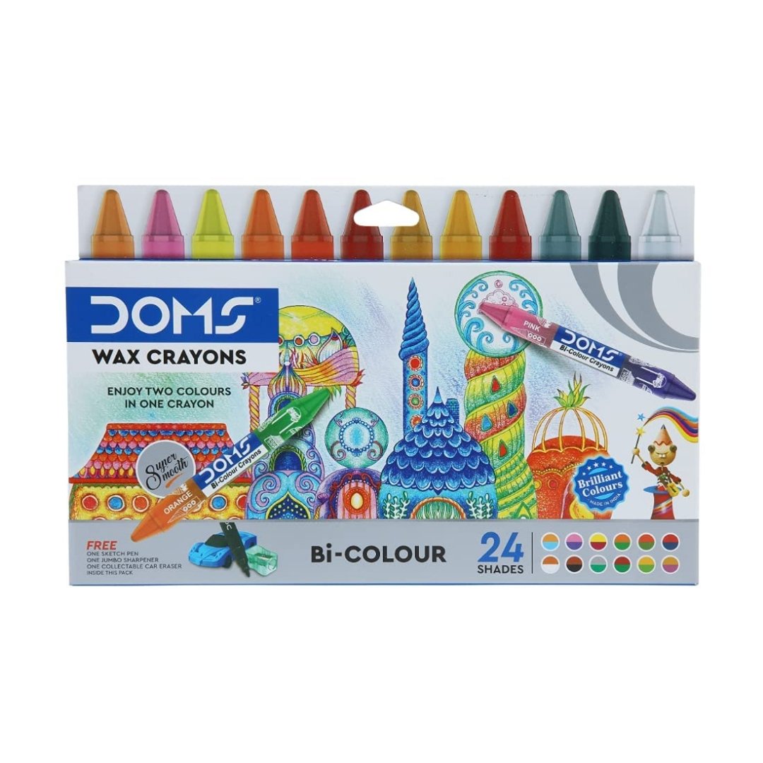 DOMS-Bi-Colour Crayons - Two Sided Colours in one Crayon