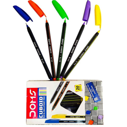 Doms Cuboid 0.6mm Ball Point Pens Pack Of 20