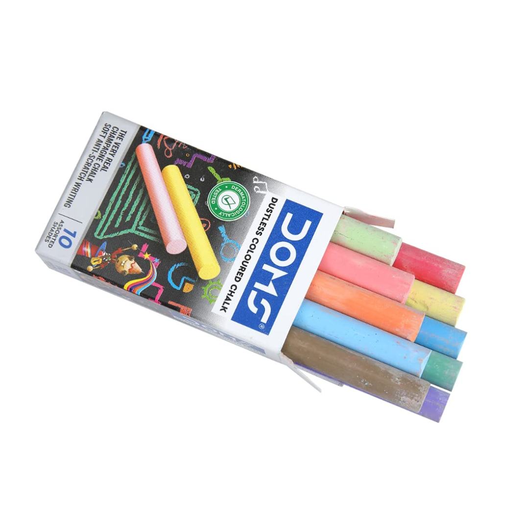 Doms Dustless Coloured Chalk Pack Of 2