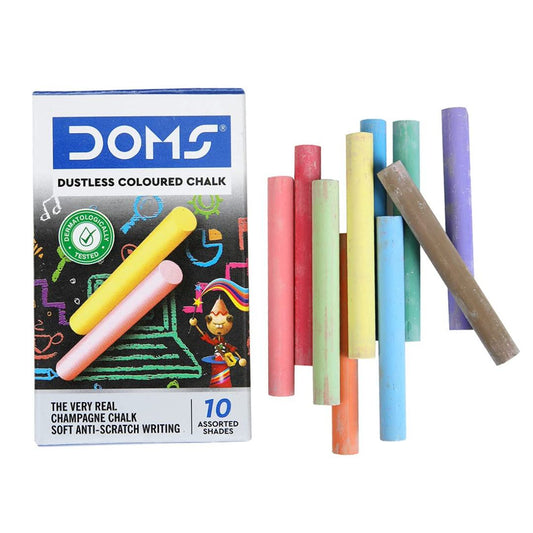 Doms Dustless Coloured Chalk Pack Of 2