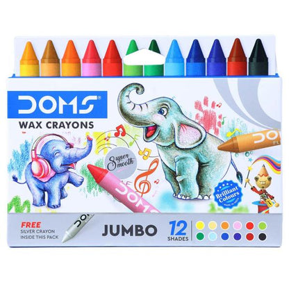 Doms Jumbo Wax Crayons (12 Shades)