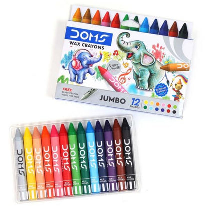 Doms Jumbo Wax Crayons (12 Shades)