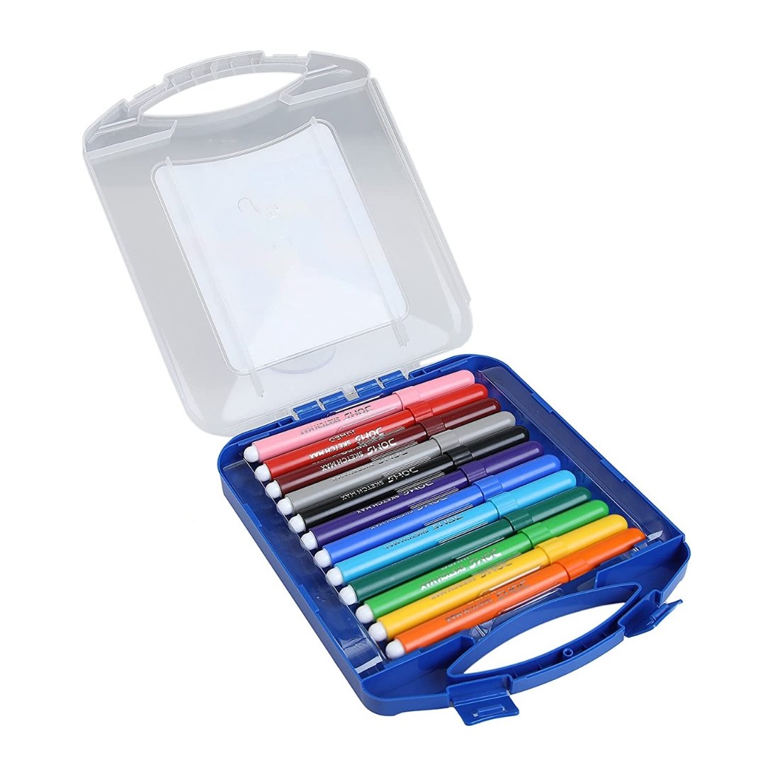 DOMS Sketch Max Non-Toxic Jumbo Sketch Pen Set with Plastic Carry Case