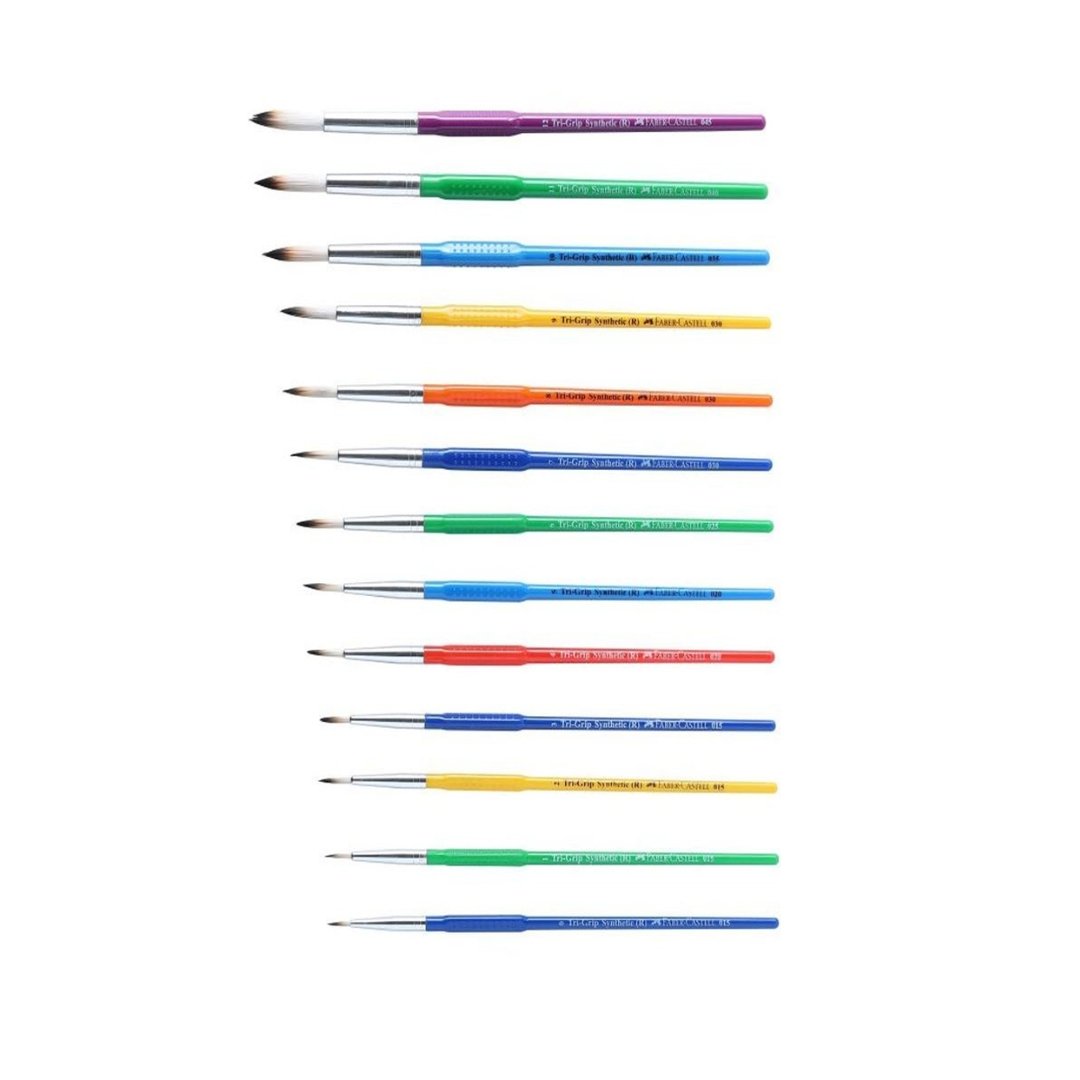 Faber-Castell 13 Round Tri-Grip Brushes(Synthetic Hair)