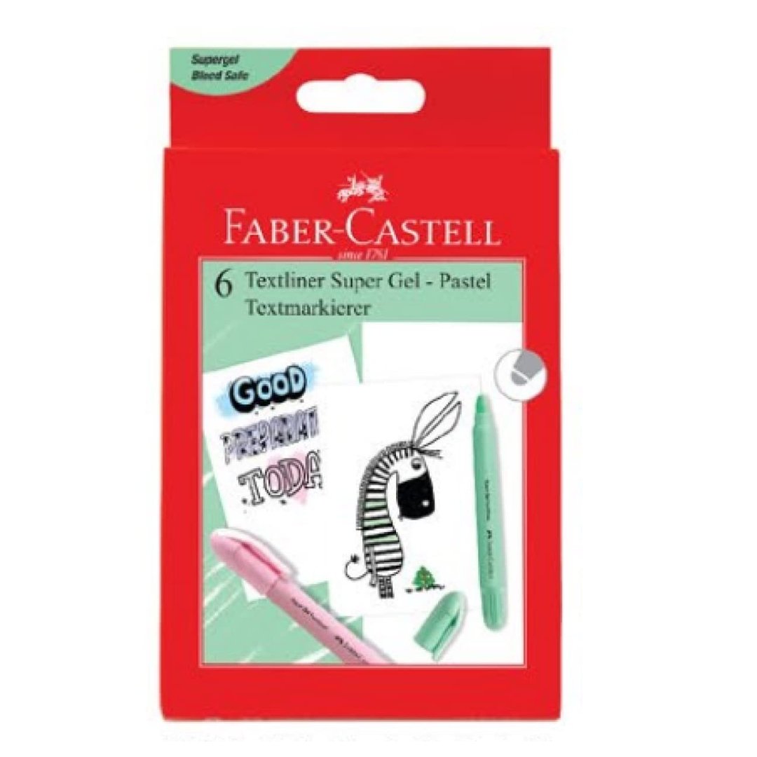 Faber Castell -6 Textliner Super Gel Crayon-Pastel textmarkierer