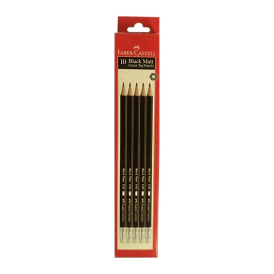 Faber-Castell Black Matt Pencils-Pack Of 10