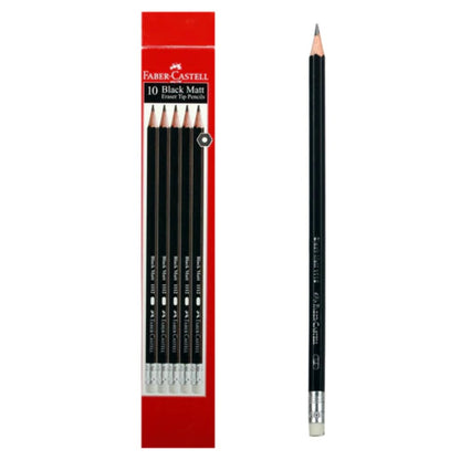 Faber-Castell Black Matt Pencils-Pack Of 10