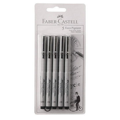 Faber-Castell Ecco Pigment Fibre Tip Pen-Pack Of 5