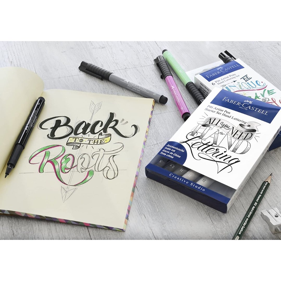 Faber-Castell Hand Lettering Pitt Artist Pen Set - Pack of 6