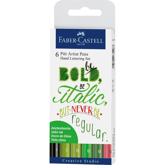 Faber-Castell Hand Lettering Pitt Artist Pen Set - Pack of 6