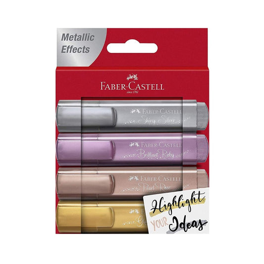 Faber Castell Metallic Textliner Pen -Pack of 4