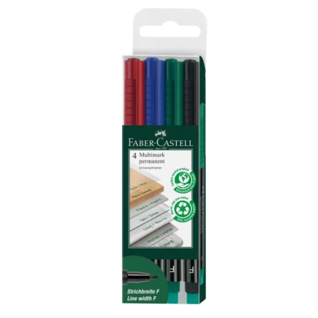 Faber Castell Multimark Overhead Permanent Marker-Pack Of 4