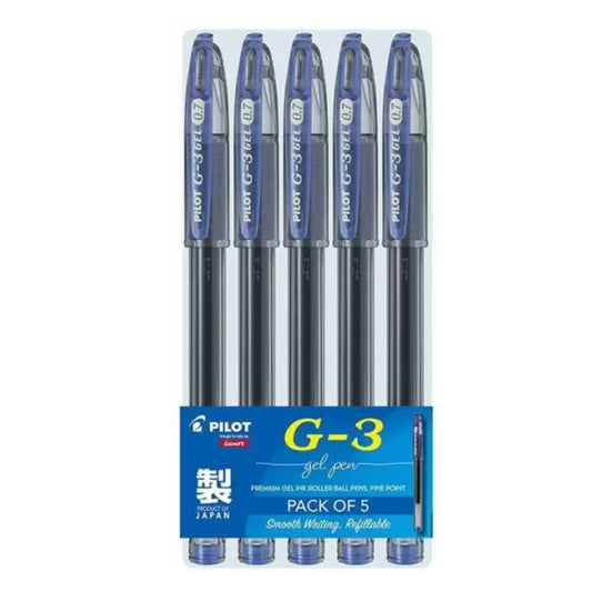 Pilot G-3 Gel Pens Pack Of 5 0.7mm