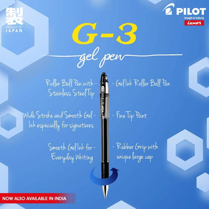 Pilot G-3 Gel Pens Pack Of 5 0.7mm