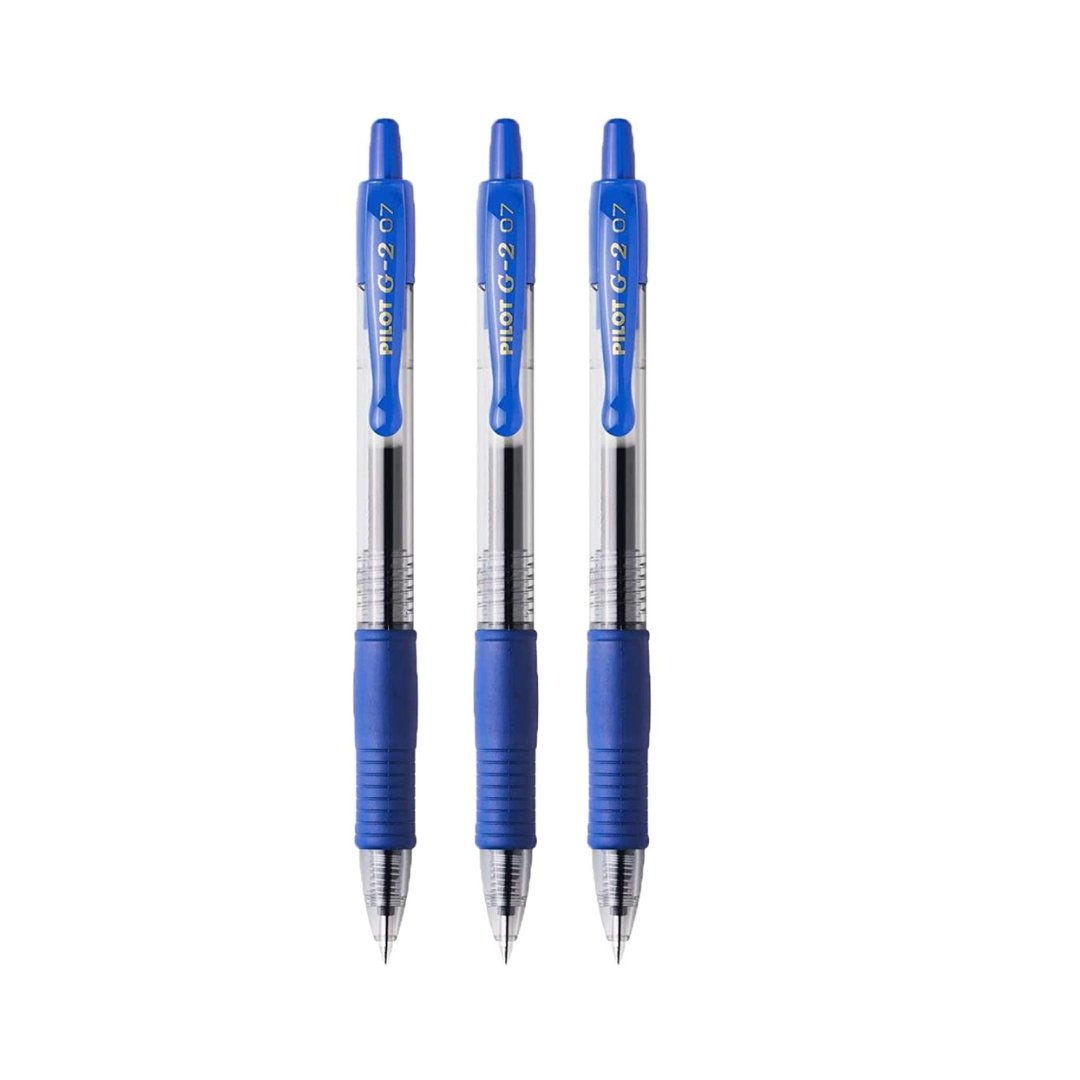 Pilot G2 Gel Ink Roller Ball Pen-Set Of 3 Blue