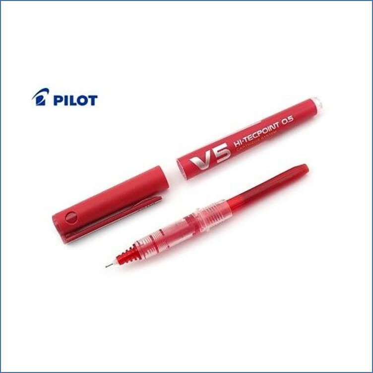 Pilot Hi-Techpoint V5 Catridge-Pen (Pack Of 2)