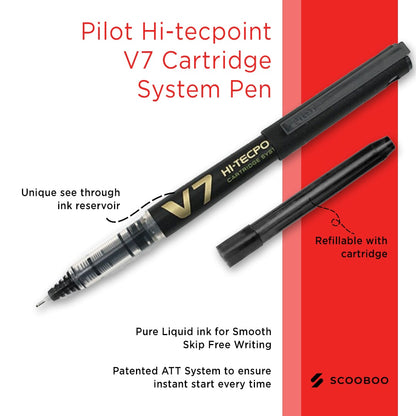 Pilot Hi-techpoint V7 Cartridge System Pen 0.7mm (Pack of 2)