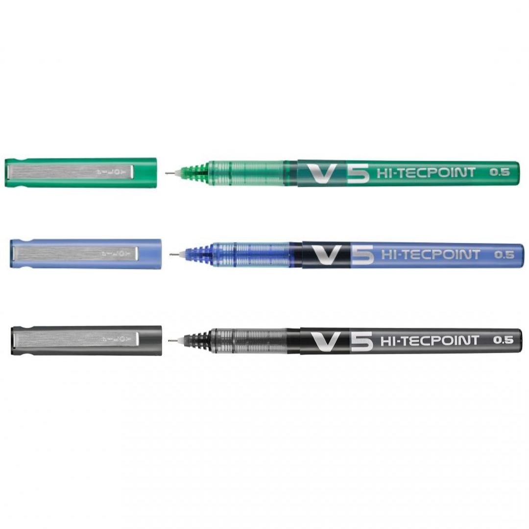 Pilot Vsystem Hi-Techpoint Roller Ball Pens 0.5mm Pack Of 3