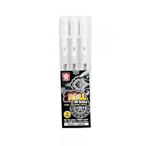 Sakura Gelly Roll White Gel Pens