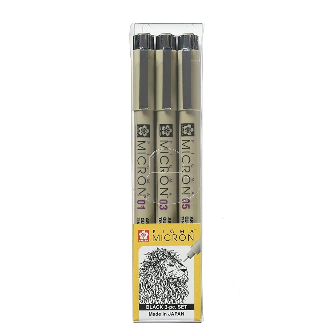 Sakura Pigma Micron Black 3-PC