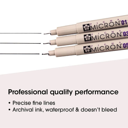 Sakura Pigma Micron Black 3-PC