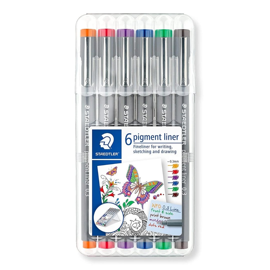 Staedtler pigment liner 0.3 mm, Staedtler box - Set of 6