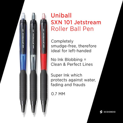 Uniball SXN 101 Jetstream 0.7mm Roller Ball Pen (Pack of 4)